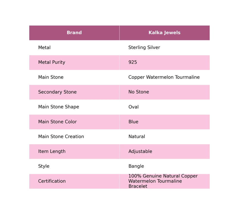 Bracelete ajustável prata esterlina 925 turmalina melancia cobre - Imagem 2 de 4