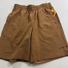 Carhartt Boys Rugged Flex Ripstop Work Shorts Brown Medium 10 12 New