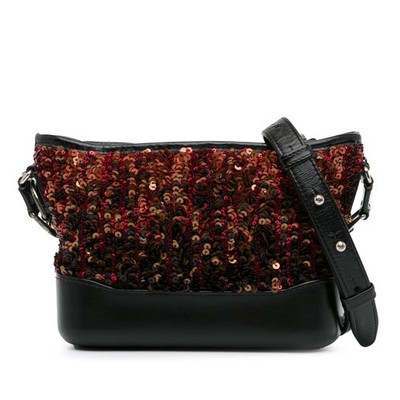 Chanel Small Sequin Gabrielle Crossbody Pre-Loved Umhängetasche Bronze