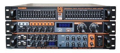 MR DJ PMX-9800 5000W PA DJ Audio Mixer Powered Soundboard DSP Bluetooth FM