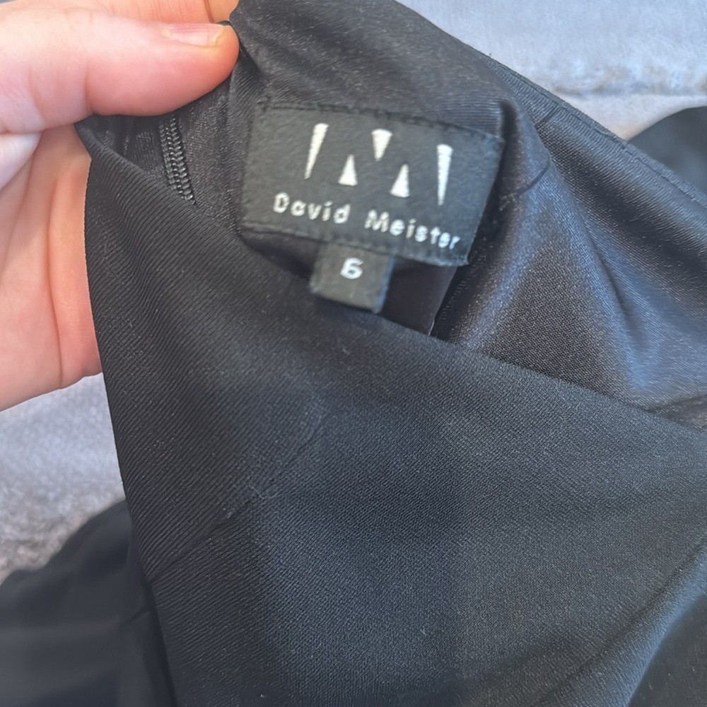 david meister black halter dress size 6