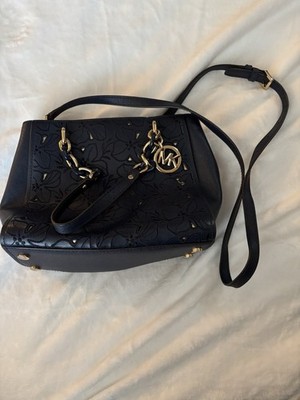 Michael Kors Sofia North South Satchel Crossbody Textured Floral With Gold