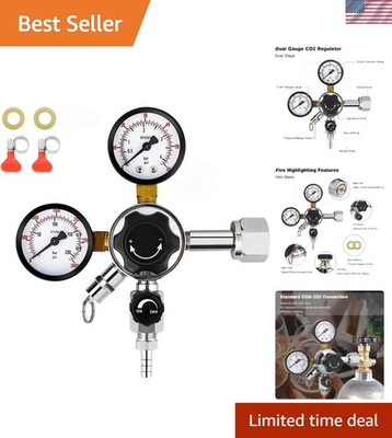 #ad Dual Gauge Co2 Regulator Beer Kegerator Co2 Regulator Beer Keg Dual stage Keg... $54.99