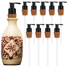 Tioncy 10 Pcs Soap Dispenser Pump with Cork Stopper Easy Press in Black