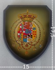 CREST LEGNO REGNO DELLE DUE SICILIE CM 15X17,5 STEMMA ADESIVO BORBONE NAPOLI