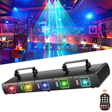 5 Lens Laser Stage Light w/Remote Projector RGBYC Beam Disco Show Party Lighting