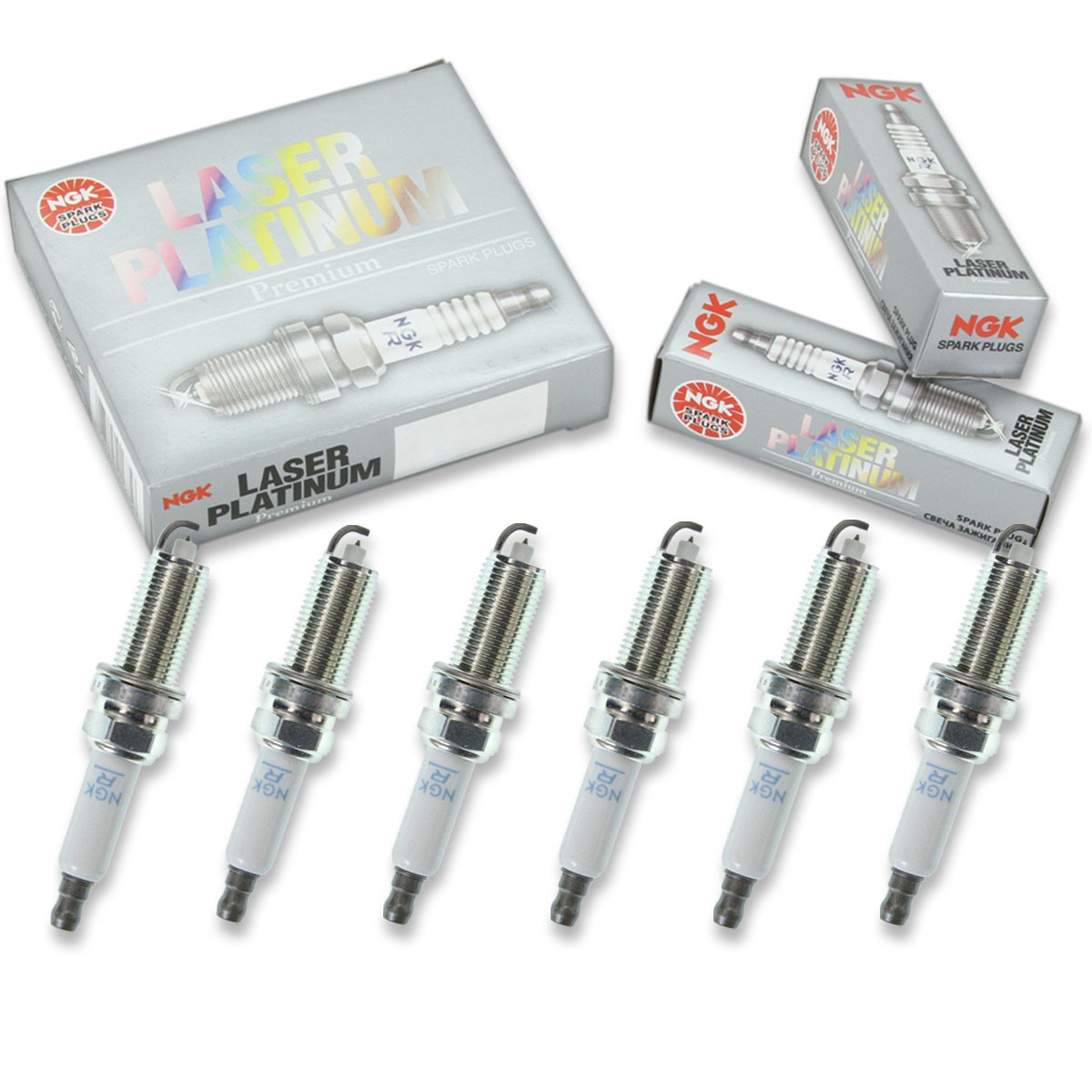 6 pcs NGK Laser Platinum Spark Plugs for 2008-2010 BMW 528i 3.0L L6 - Engine zw