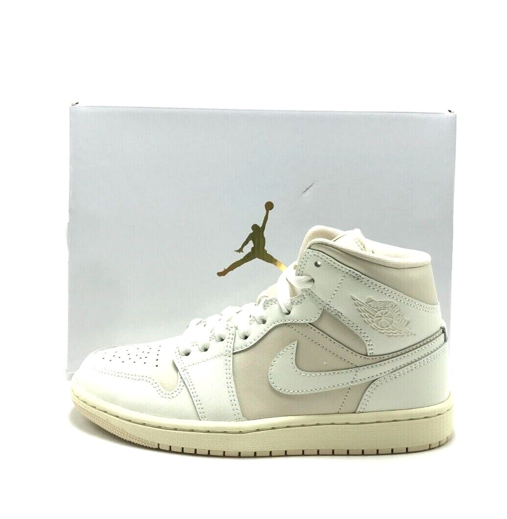 国内配送 NIKE W AIR JORDAN 1 MID LEGEND LT BROWN/SAIL-MUSLIN NEW* Women NIKE Air Jordan 1 Mid Legend Lt Brown (BQ6472 201