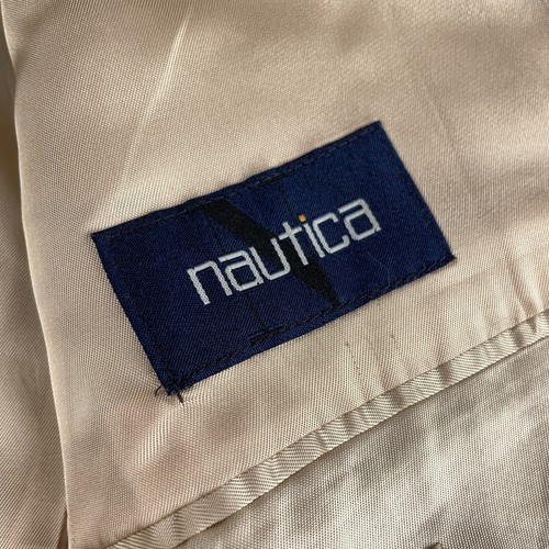 VINTAGE Nautica Blazer Mens 46L Brown Wool Herringbone Tweed Sport Coat Made USA - Picture 8 of 18