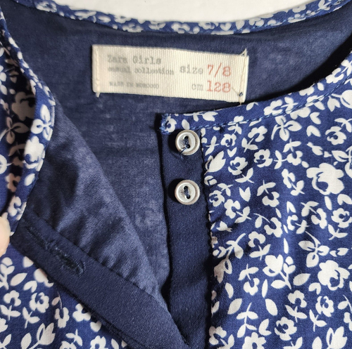 Zara Girls Collection Sz 7/8 Dress Tiered Floral Babydoll Lined Rayon FREE SHIP - Picture 4 of 14