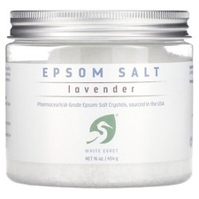 WHITE EGRET Epsom Salt, Lavender, 16 oz (454 g) - SEALED