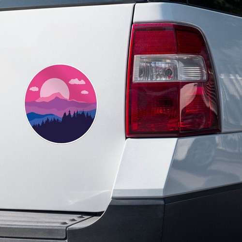 LGBTQ Pride Mountain Flag Subtle Bisexual - Car Bumper Sticker Vinyl Decal - Picture 2 of 5