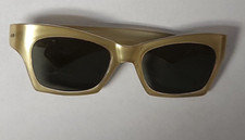 Vintage Sunglasses made in Italy Green Lenses Gold Plastic Frames