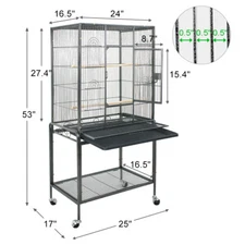 Bird Cage Large Play Top Bird Parrot Finch Cage Macaw Cockatoo Pet Supplies 53"