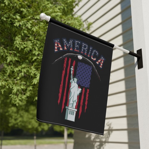 Amerika Flagge Weißkopfseeadler Freiheitsstatue Freiheitspolitik Garten & Haus Banner - Bild 6 von 11