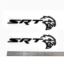 2PCS Hellcat Hollow Side Fender Trunk Car Emblem Metal Black 3D Badge