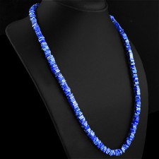 246.00 CTS NATURAL BLUE LAPIS LAZULI 20 INCHES LONG UNHEATED BEADS NECKLACE RS