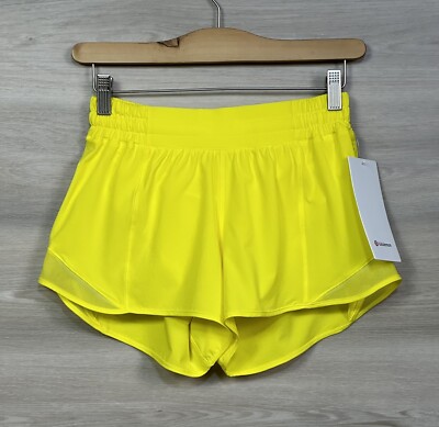 Lululemon Hotty Hot LR Short 4” Lined Swift Size 4 Sonic Yellow
