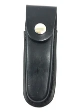 Black Leather Sheath For 5" Pocket Knife Flap & Snap 8943-M