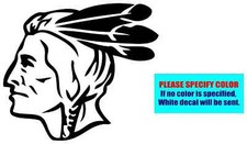 Native American Indian Head Vinyl Decal Sticker Car Truck Window Various sizes