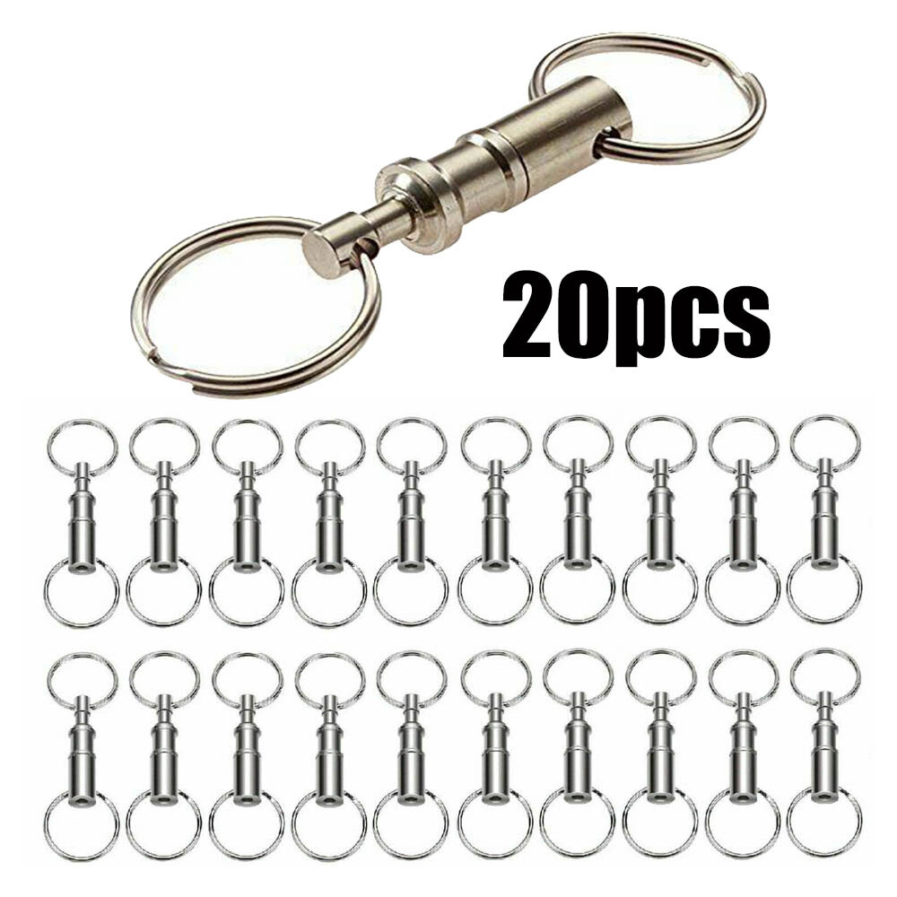 20pcs Detachable Pull Apart Quick Release Keychain Key Rings Key Chain Tool USA
