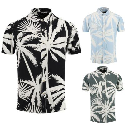 Key Largo Herren Hawaii Hemd Palms kurzarm Sommer Palmen Motiv Shirt MSH00022 