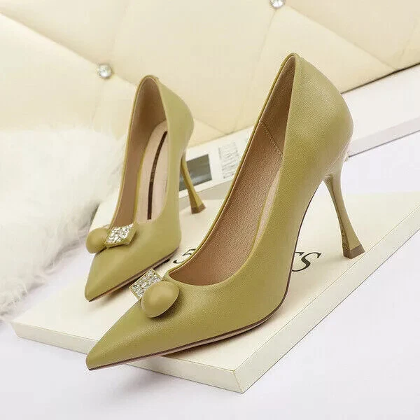 Zapatos salon verde oliva cheap