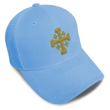 Baseball Cap Jerusalem Cross Crusader C Embroidery Dad Hats for Men & Women