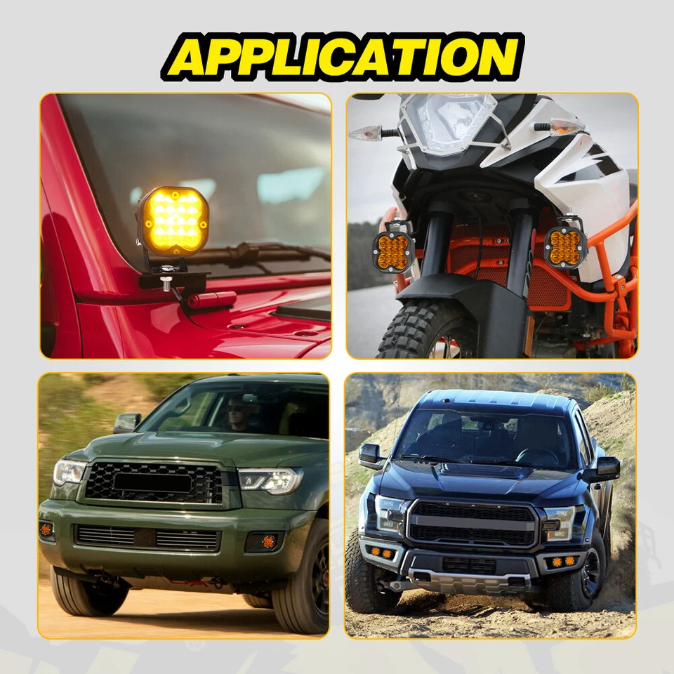 3-дюймовые желтые противотуманные фары резервный кювет для внедорожников грузовиков Ford Bronco - Изображение 2 из 4