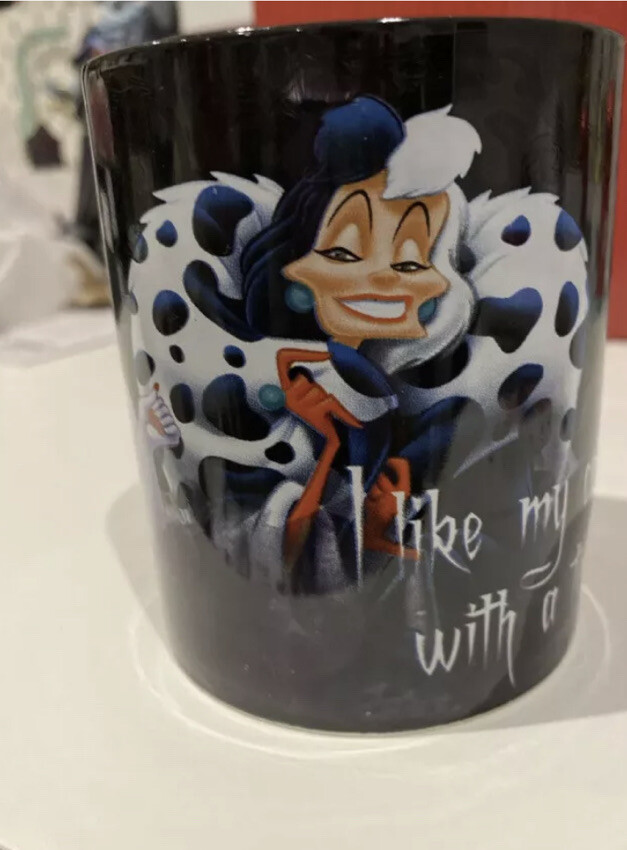 Taza Villanos Disney Maléfica Cruella Úrsula Taza Toque de Mal Café Halloween