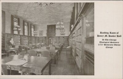 Postcard Reading Room Henry M Hooker Hall Chicago Theological Seminary IL 