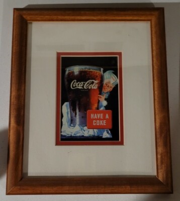 Coca Cola Elf Drink Coke Refreshing Pop Wood Art Framed Picture Print