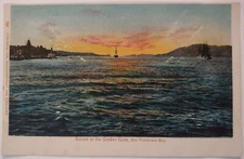 Vintage Postcard Sunset Golden Gate San Francisco California AA37