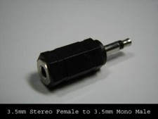 3.5mm Stereo Female Jack to 3.5mm Mono Male Plug Audio Adapter Converter