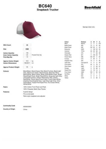 Beechfield Snapback Trucker Cap B640 - Retro Style Unisex Mesh Baseball Mütze - Bild 2 von 52