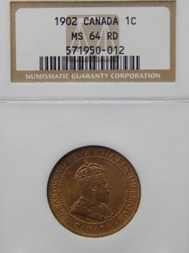 1902 NGC MS64 RD RED Canada 1 CENT #BT-125