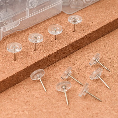 100 Pcs Flat-head Round I-shaped Nails Board Map Thumb Tack Office