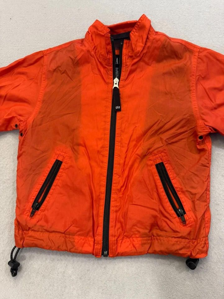 Jaqueta Gap Juvenil Infantil Tamanho XXS Laranja Zíper Completo Quebra-Vento Casual Malha Forrada - Imagem 2 de 4