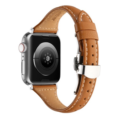 Slim Women Leather Band Strap for Apple Watch 9 8 7 6 5 Ultra 2 40/44/41/45/49mm - Picture 21 of 51