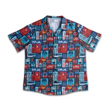 Paging Mr. Morrow Hey Friends Hawaiian Camp Shirt Mens Theme Park Summer Aloha