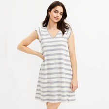 Loft Ruffle Sleeve V-Neck Swing Dress