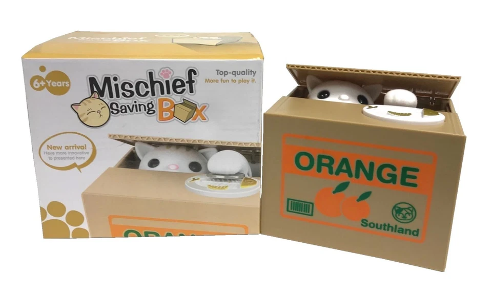 Cute Cat Panda Stealing Steal Coin Piggy Bank Money Box Gift for Kids UK Stock - Image 4 of 4