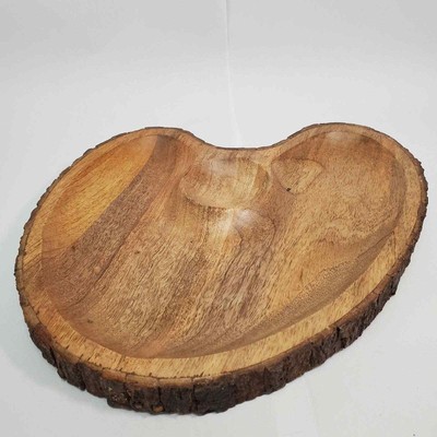 Jodhpuri Home Chip & Dip Serving Board With Live Edge 12.5x12.5x3''