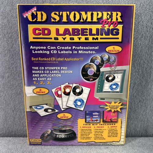 CD Stomper Pro CD Label Design Applikator System Kit PC & Mac Software Beschriftung