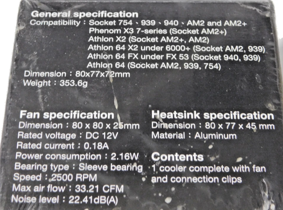Rosewill Computer CPU Cooler RCX-Z80-AL For AMD K8 AM2 AM2+ - Image 2 of 2