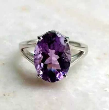 Amethyst Gemstone Ring 925 Sterling Silver Handmade Jewelry Women  All Size C299