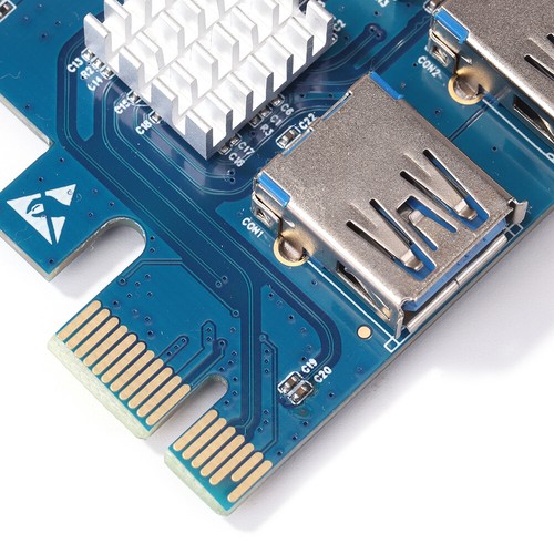 PC Computer USB3.0 PCI-E 1 to 4 Extender Card for BTC Mining PCI Express Adapter - Afbeelding 6 van 12