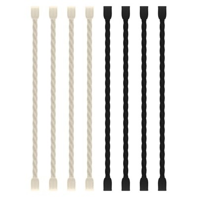 8PCS Silicone Cable Ties 6 Inch Reusable Twist Ties 6-Inch (8PCS) Black & White