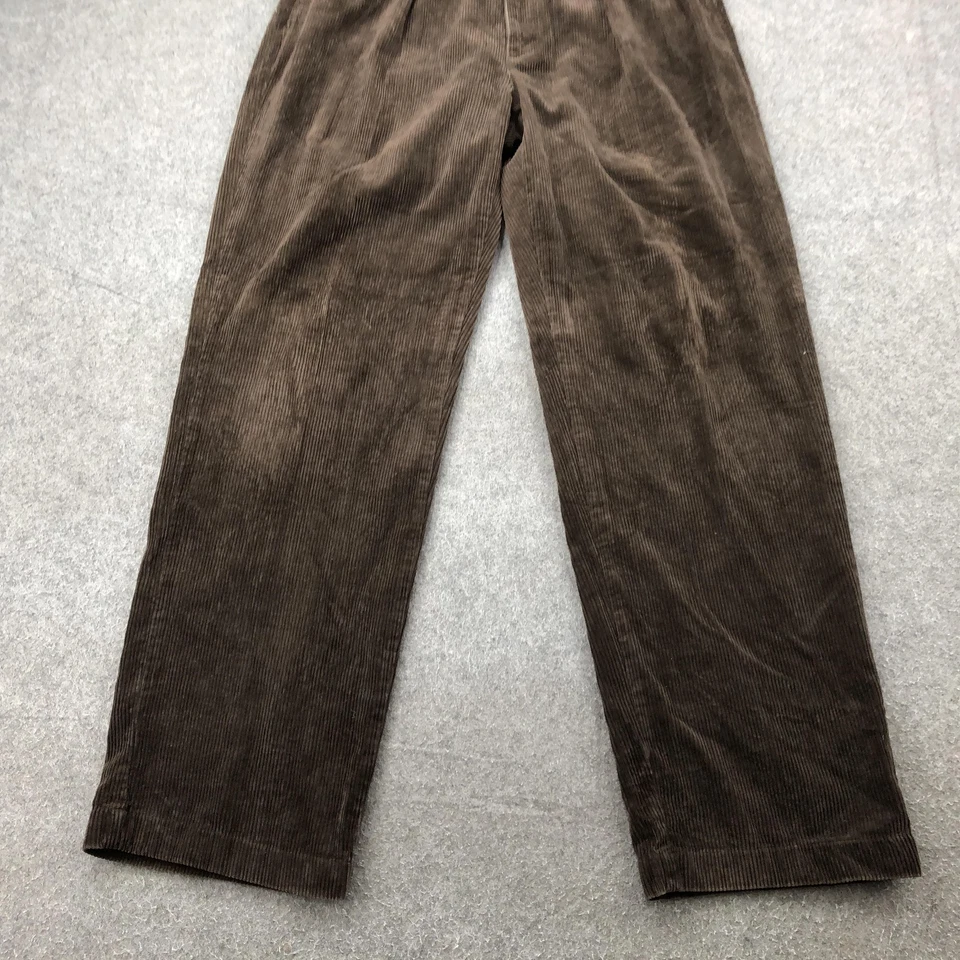 Pantalones de pana Polo Ralph Lauren para hombre 34x32 marrón plisado ancho con cordones de polo de ballena Foto 2 de 4