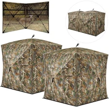 Hunting Blind, Double Ground Blinds 270° See Through for 3-in-1 Use, 4-6 Pers...